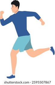 People Running Character. Isolated Flat Cartoon Vector Illustration.