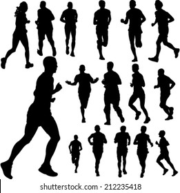 people running collection 2 - vector