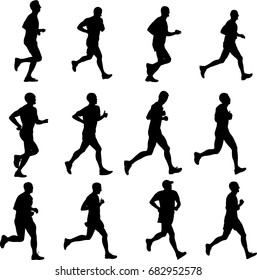 People running collection - vector