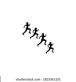 People running & exercise icon (vector illustration)