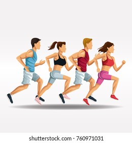 People running fitness lifestyle