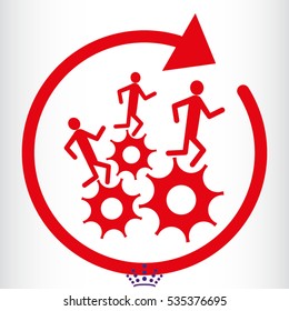 people running, gear, icon, vector illustration EPS 10