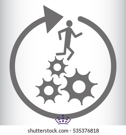 people running, gear, icon, vector illustration EPS 10
