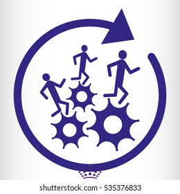 people running, gear, icon, vector illustration EPS 10
