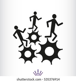people running, gear, icon, vector illustration EPS 10