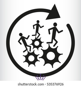 people running, gear, icon, vector illustration EPS 10