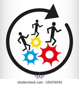 people running, gear, icon, vector illustration EPS 10