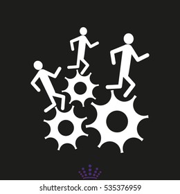 people running, gear, icon, vector illustration EPS 10