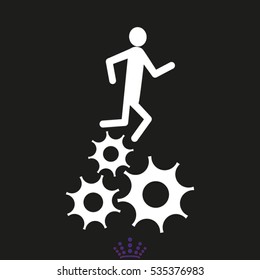 people running, gear, icon, vector illustration EPS 10