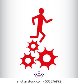 people running, gear, icon, vector illustration EPS 10