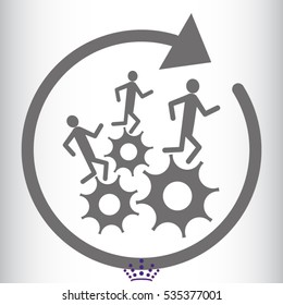 people running, gear, icon, vector illustration EPS 10