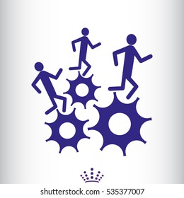 people running, gear, icon, vector illustration EPS 10