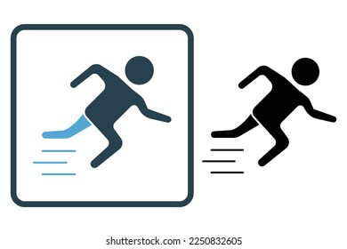 People running icon illustration. sport, healthy life style. icon related to lifestyle. Solid icon style. Simple vector design editable