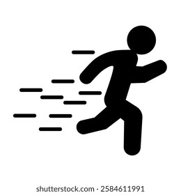people running icon, simple flat style, illustration, logo sign symbol pictogram template, for ui or ux isolated on white for mobile app, editable