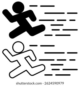 people running icon, simple flat style, illustration, logo sign symbol pictogram template, for ui or ux isolated on white for mobile app, editable