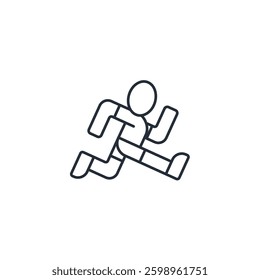 People Running icon symbol vector sign isolated on white background illustration for graphic and web design