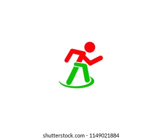 People Running Icon Vector Logo Template Illustration Design