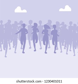 People running in a marathon