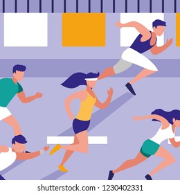 People running in a marathon
