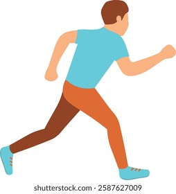 People Running Marathon Illustration. Vector Character Design.