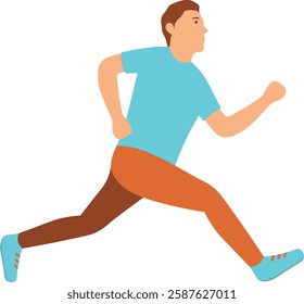 People Running Marathon Illustration. Vector Character Design.