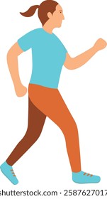 People Running Marathon Illustration. Vector Character Design.