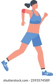 People Running Marathon. Isolated on White Background. Vector Character