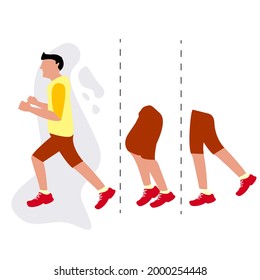 Gente corriendo el concepto de maratón. Plantilla de diseño deportivo y de fitness con corredores y atletas de estilo plano. Ilustración vectorial.