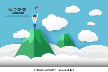 people running up a mountain, leadership, teamwork, success concept