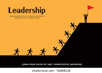 people running up a mountain, leadership, teamwork