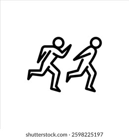 People running with outline style icon 
