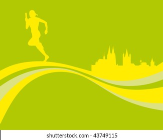people running silhouette