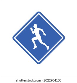 people running, simple flat design