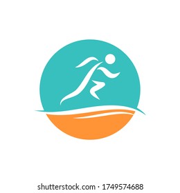 People Running Sport Simple Unique Icon Symbol Logo Design For Business Industry