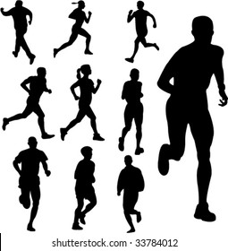 people running - vector