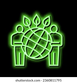 people safe planet ecosystem neon light sign vector. people safe planet ecosystem illustration