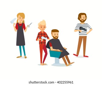 people in the salon, barber, stylists