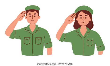 People Saluting Celebrating Independence Day