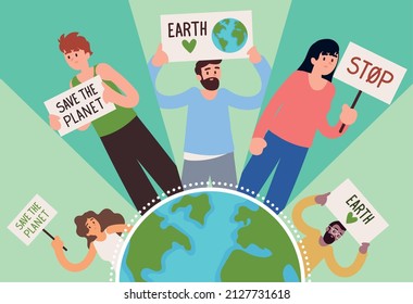 people save the planet and gobe concept