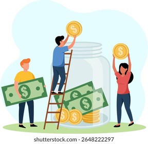 People Saving Money Financial Investment and Wealth Accumulation