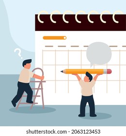 people with schedule plans theme