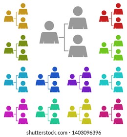 People, scheme, three people multi color icon. Simple glyph, flat vector of people icons for UI and UX, website or mobile application on white background