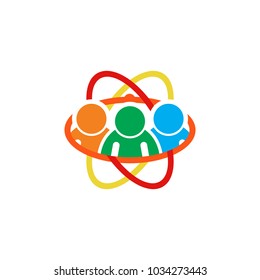 People Science Atom Logo Icon Design
