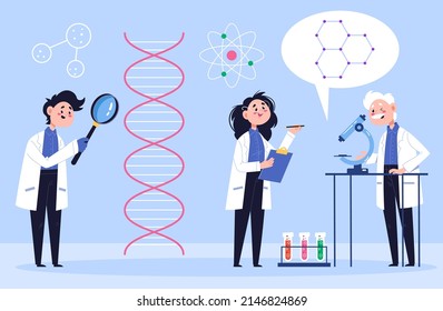 People Scientist Characters Making Scientific Research Stock Vector ...