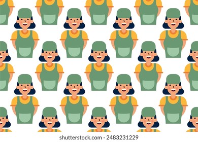 People seamless pattern background. People pattern illustration background