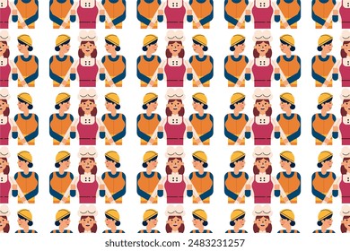 Personas de fondo de patrón sin fisuras. Personas patrón ilustración fondo