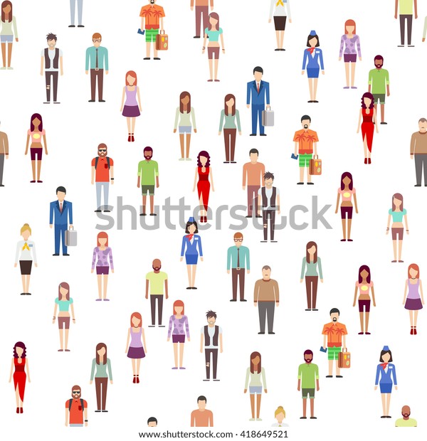 People Seamless Pattern Men Women Society Stock Vector (Royalty Free ...