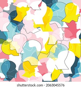 People seamless pattern. Vector background.