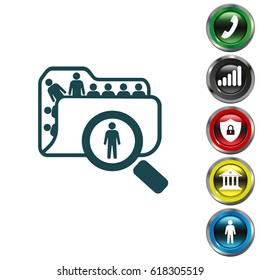 people search icon. customer directory 