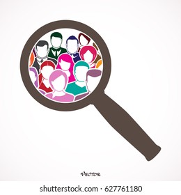 People Search icon, pictograph, web,  vector,  illustration,  picture, stock 